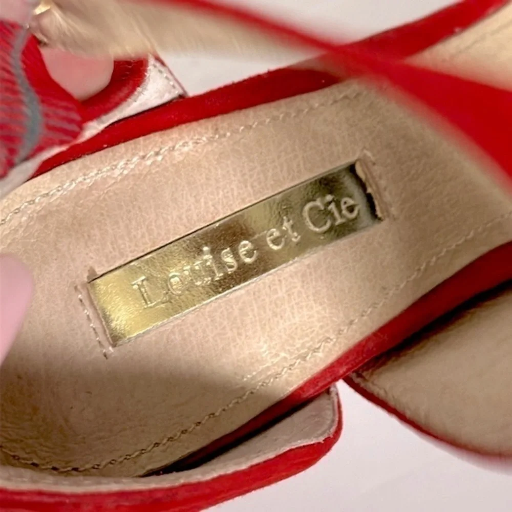 LOUISE ET CIE JENNOX HEEL Womens 5.5 or 36 Medium Red Suede